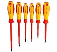 Knipex Jeu de tournevis 00 20 12 V01 – VDE 6 pièces vis à fente, cruciforme Phillips