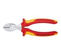 Knipex X-Cut® Pince coupante de côté à forte démultiplication chromée, isolées par gaines bi-matière, certifiées VDE 160 mm 73 06 160