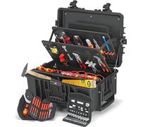 KNIPEX Mallette à outils «Robust45 Move» Électro, 63 outils, 2 roues, poignée télescopique, 147 compartiments, 45 l, servante à outils, 00 21 37