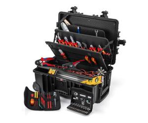Knipex Mallette à outils «Robust45 Move» Électro, 63 pièces, avec rouleaux intégrés et poignée télescopique Knipex Quantité:1