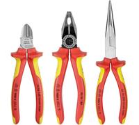 KNIPEX Paquet électrique 3 pièces pince combinée, pince plate + pince à bec latéral