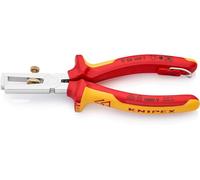 KNIPEX Pince à dénuder Avec ressort d'ouverture, universel en blister chromée isolées avec gaines bi-matière, homologuées VDE ; avec, 11 06 160 T BK