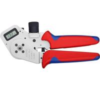 KNIPEX Pince à sertir à quatre points pour contacts tournés chromée avec poignées multimatières 195 mm, 97 52 63 DG