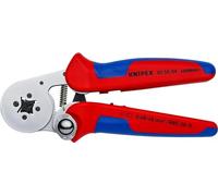 KNIPEX Pince à sertir auto-ajustable pour embouts de câble, 97 55 04 | Avec accès latéral chromée avec poignées multimatières 180 mm