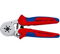 KNIPEX Pince à sertir auto-ajustable pour embouts de câble, 97 55 14 SB | Avec accès latéral chromée avec poignées multimatières 180 mm