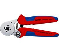 Knipex Pince à sertir auto-ajustable pour embouts de câble avec accès latéral chromée, avec gaines bi-matière 180 mm (carte LS/blister) 97 55 04 SB