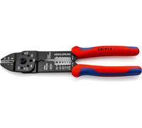 KNIPEX Pince à sertir sur carte LS noire laquée avec poignées multimatières 230 mm, 97 21 215 SB