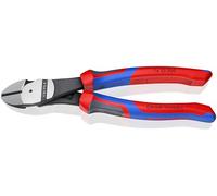 KNIPEX 74 22 200 Pince coupante de côté à forte démultiplication avec poignées comfortables noire atramentisée 200 mm