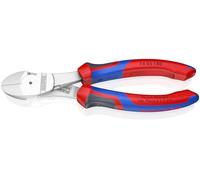 Knipex Pince coupante de côté à forte démultiplication chromée avec poignées comfortables 180 mm, 74 05 180