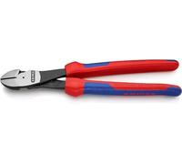 Knipex Pince coupante de côté à forte démultiplication noire atramentisée, avec gaines bi-matière 250 mm 74 02 250