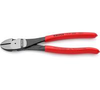 KNIPEX Pince coupante de côté à forte démultiplication sur carte LS atramentisée noire gainées en plastique 200 mm, 74 01 200 SB