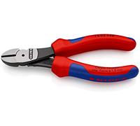 KNIPEX Pince coupante de côté à forte démultiplication sur carte LS avec poignées multimatières 140 mm, 74 02 140 SB