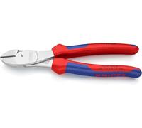 KNIPEX Pince coupante de côté à forte démultiplication sur carte LS chromée avec poignées comfortables 200 mm, 74 05 200 SB