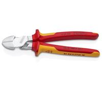 KNIPEX Pince coupante de côté à forte démultiplication sur carte LS chromée isolées par gaines bi-matière, certifiées VDE 200 mm, 74 06 200 SB