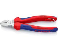 Knipex Pince coupante de côté chromée, avec gaines bi-matière, avec œillet intégré pour fixation d’un dispositif antichute 160 mm (carte LS/blister) 70 05 160 T BK