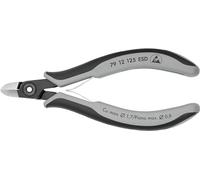 KNIPEX Pince coupante de côté de précision pour l’électronique ESD avec poignées multimatières 125 mm, 79 12 125 ESD