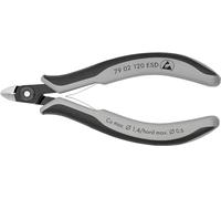 Knipex Pince coupante de côté de précision pour l’électronique ESD brunie, avec gaines bi-matière 120 mm 79 02 120 ESD
