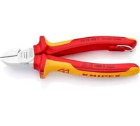 Knipex Pince coupante de côté chromée, homologuées VDE ; avec œillet de fixation intégré pour fixation d'un dispositif antichute 160 mm (carte LS/blister) 70 06 160 T BK