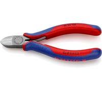 Knipex Pince coupante de côté pour électromécanicien noire atramentisée, avec gaines bi-matière 125 mm 76 22 125