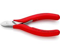 Knipex Pince coupante de côté pour l'électronique avec charnière entrepassée avec gaines en plastique antidérapantes 115 mm, 77 01 115