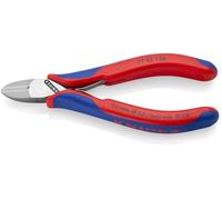 Knipex Pince coupante de côté pour l'électronique avec charnière entrepassée avec poignées multimatières 130 mm, 77 02 130