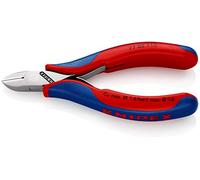 KNIPEX Pince coupante de côté pour l'électronique avec charnière entrepassée sur carte LS avec poignées multimatières 115 mm, 77 02 115 SB