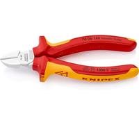 Knipex Pince coupante de côté sur carte LS chromée isolées par gaines bi-matière, certifiées VDE 140 mm, 70 06 140 SB