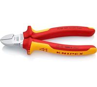 KNIPEX Pince coupante de côté sur carte LS chromée isolées par gaines bi-matière, certifiées VDE 160 mm, 70 06 160 SB