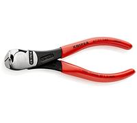 Knipex Pince coupante de devant à forte démultiplication, 67 01 140 SB | Sur carte LS gainées en plastique 140 mm