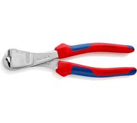 Knipex Pince coupante de devant à forte démultiplication chromée, avec gaines bi-matière 200 mm 67 05 200