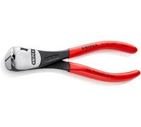 Knipex Pince coupante de devant à forte démultiplication noire atramentisée, gainées en plastique 160 mm 67 01 160