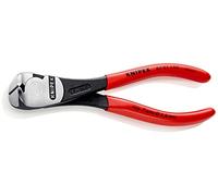 KNIPEX Pince coupante de devant à forte démultiplication sur carte LS gainées en plastique 160 mm, 67 01 160 SB