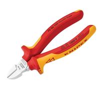 KNIPEX Pince coupante de côté sur carte LS chromée isolées par gaines bi-matière, certifiées VDE 140 mm, 70 06 140 SB