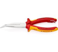 KNIPEX Pince demi-ronde avec tranchant (pince bec de cigogne) chromée isolées avec gaines bi-matière, homologuées VDE ; avec œillet de, 26 26 200 T