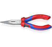 Knipex Pince demi-ronde avec tranchant (pince radio) noire atramentisée, avec gaines bi-matière 160 mm 25 02 160