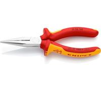 KNIPEX Pince demi-ronde avec tranchant (pince radio) sur carte LS chromée isolées par gaines bi-matière, certifiées VDE 160 mm, 25 06 160 SB