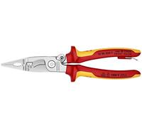 KNIPEX Pince pour installations électriques en blister chromée isolées avec gaines bi-matière, homologuées VDE ; avec œillet de, 13 96 200 T BK