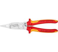KNIPEX Pince pour installations électriques sur carte LS chromée isolées par gaines bi-matière, certifiées VDE 200 mm, 13 96 200 SB