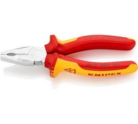 Knipex Pince universelle chrome-vanadium chromée isolées par, 01 06 160 | Gaines bi-matière, certifiées VDE 160 mm