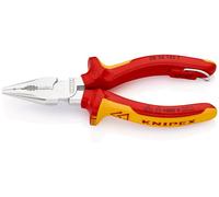 KNIPEX Pince universelle multifonctions en blister chromée, 08 26 145 T BK | Isolées avec gaines bi-matière, homologuées VDE; avec œillet de fixation