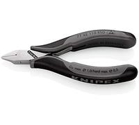 Knipex Pinces coupantes de côté pour l’électronique ESD avec charnière entrepassée avec poignées multimatières 115 mm, 77 52 115 ESD