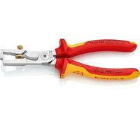 Knipex StriX® Pince à dénuder et coupe-câbles chromée, isolées par gaines bi-matière, certifiées VDE 180 mm 13 66 180