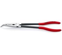 KNIPEX Tools 2881280 Pince à bec aiguille extra long, mâchoires coudées à 45 degrés Rouge
