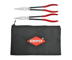 KNIPEX Tools 9K0080128US Lot de 2 pinces à bec extra long avec pochette de rangement (28 71 280, 28 81 280 et 9K 00 90 12 US)