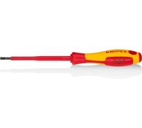Knipex Tournevis pour vis à fente brunie, poignée isolante bi-matière, certifiée VDE 202 mm 98 20 40