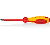 Knipex Tournevis pour vis à tête cruciforme Pozidriv® brunie, poignée isolante bi-matière, certifiée VDE 212 mm 98 25 02
