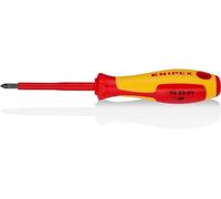 Knipex Tournevis pour vis à tête cruciforme Pozidriv® brunie, poignée isolante bi-matière, certifiée VDE 187 mm 98 25 01