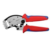 KNIPEX Twistor16 Pince à sertir auto-ajustable pour embouts de câble avec tête de sertissage rotative en blister chromée avec poignées, 97 53 18 SB