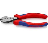 Knipex X-Cut® Pince coupante de côté à forte démultiplication noire atramentisée, avec gaines bi-matière 160 mm (carte LS/blister) 73 02 160 SB