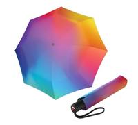 Knirps A.200 Duomatic - Parapluie de pluie coupe-vent pour adultes en arc-en-ciel - Ouverture automatique - Auvent résistant au vent de 98 cm, cadre en acier durable, étui de voyage inclus